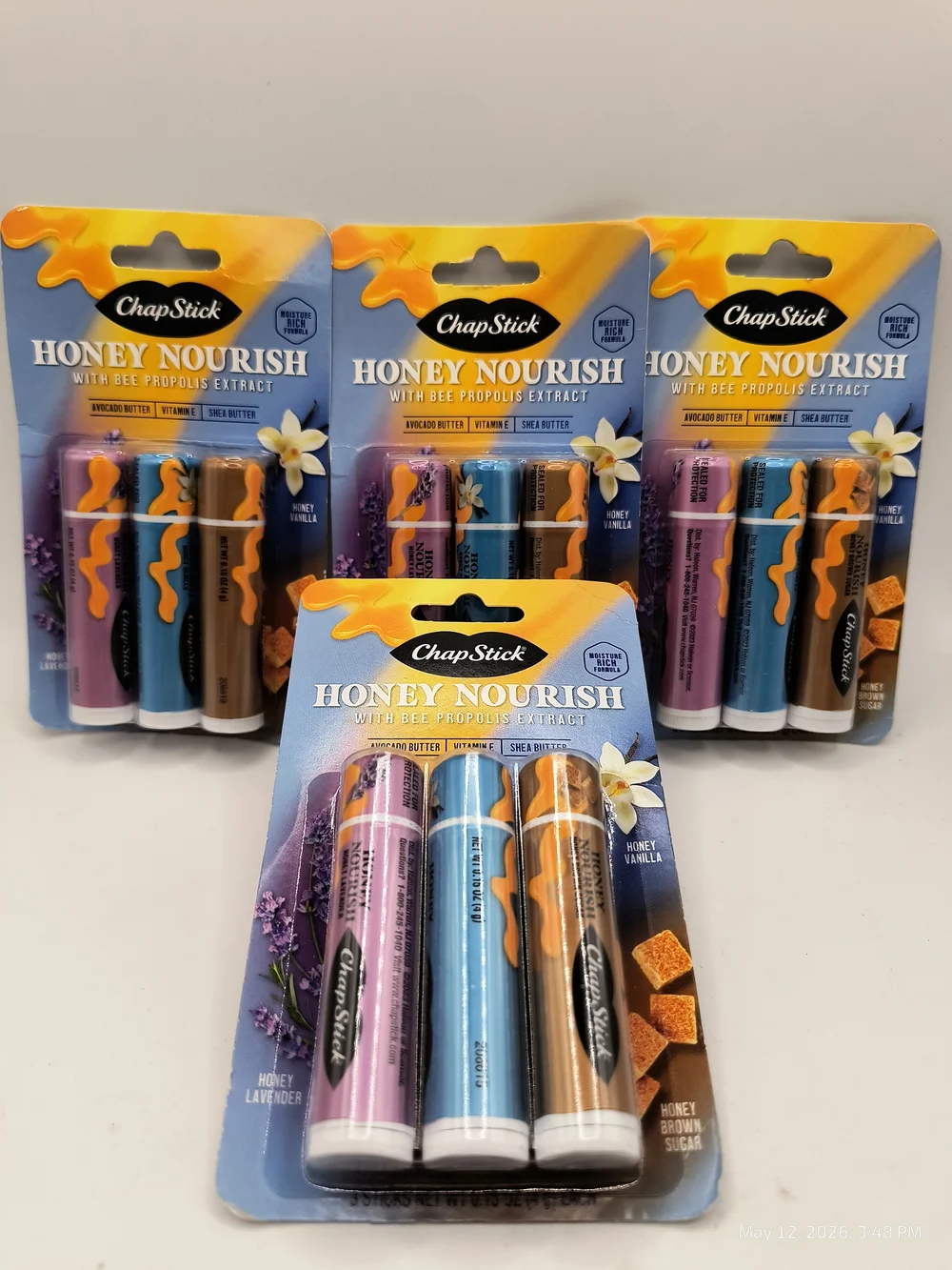 Chapstick 5/$30 Honey Nourish 5pk Of 3=15 Honey Vanilla Lavender Brown Sugar New